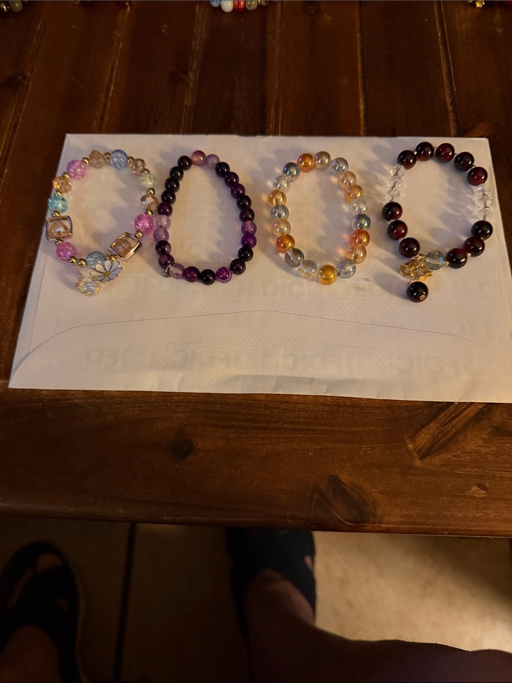 Multicolor Beaded Stretch Bracelet Set of 4- Women Jewelry